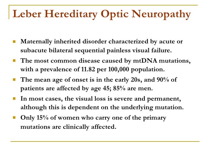 of Mitochondrial disorders