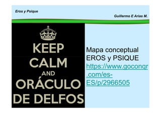 Eros y Psique
Guillermo E Arias M.
Mapa conceptual
EROS y PSIQUEEROS y PSIQUE
https://www.goconqr
.com/es-
ES/p/2966505
 