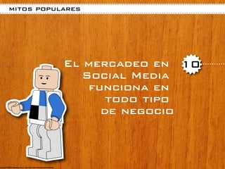 mitos populares




           El mercadeo en 10
              Social Media
               funciona en
                  todo tipo
                 de negocio
 