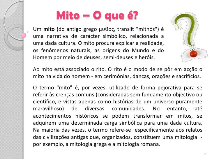 O Que É Um Mito , A ORIGEM DO MITO, SUA FUNÇÃO E PASSAGEM PARA ...