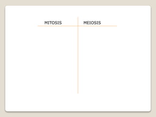 MITOSIS MEIOSIS
 