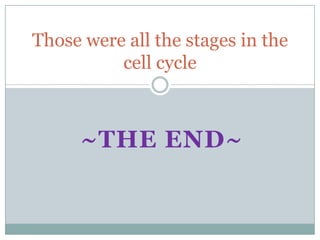 ~The End~Those were all the stages in the cell cycle