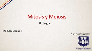 Mitosis y Meiosis
Biología
Módulo: Bloque I
1 ro Cuatrimestre
 