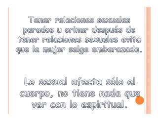 Mitos sobre sexualidad ppt