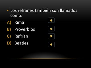 Mitos trabalenguas refranes | PPTX