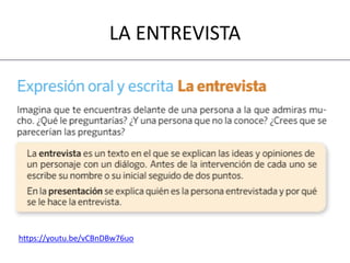 LA ENTREVISTA
https://youtu.be/vCBnDBw76uo
 