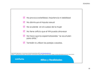 Mitos y realidades anticoncepcion