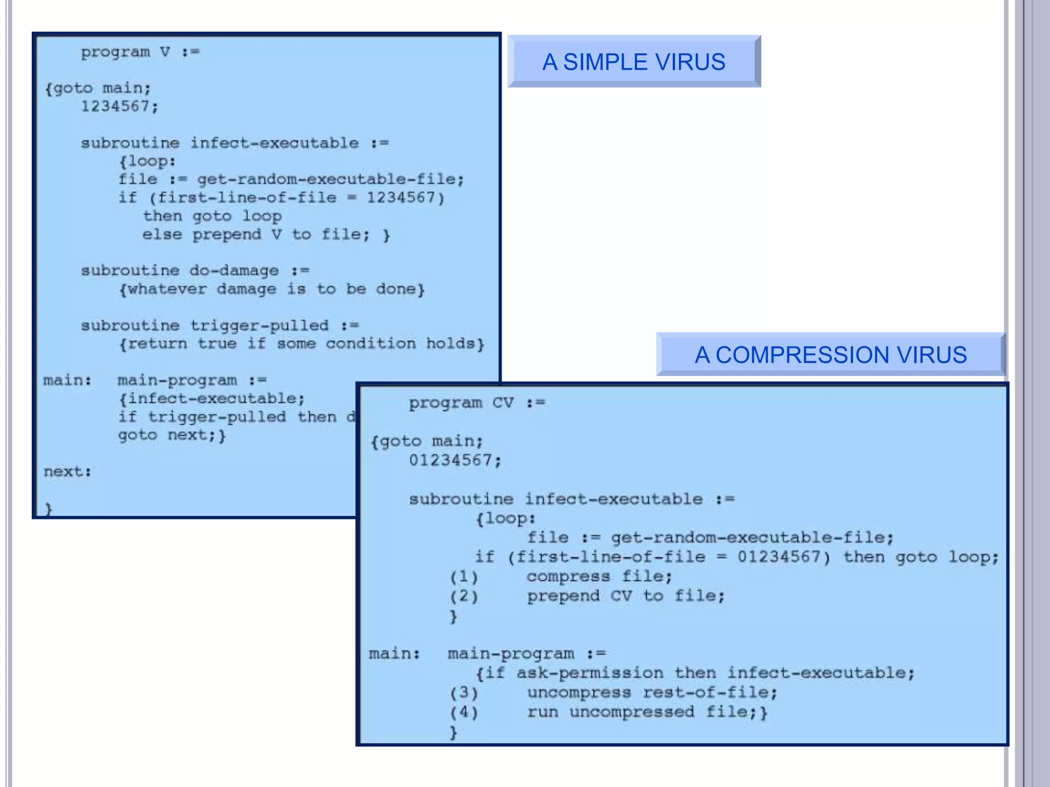 A SIMPLE VIRUS

A COMPRESSION VIRUS

 