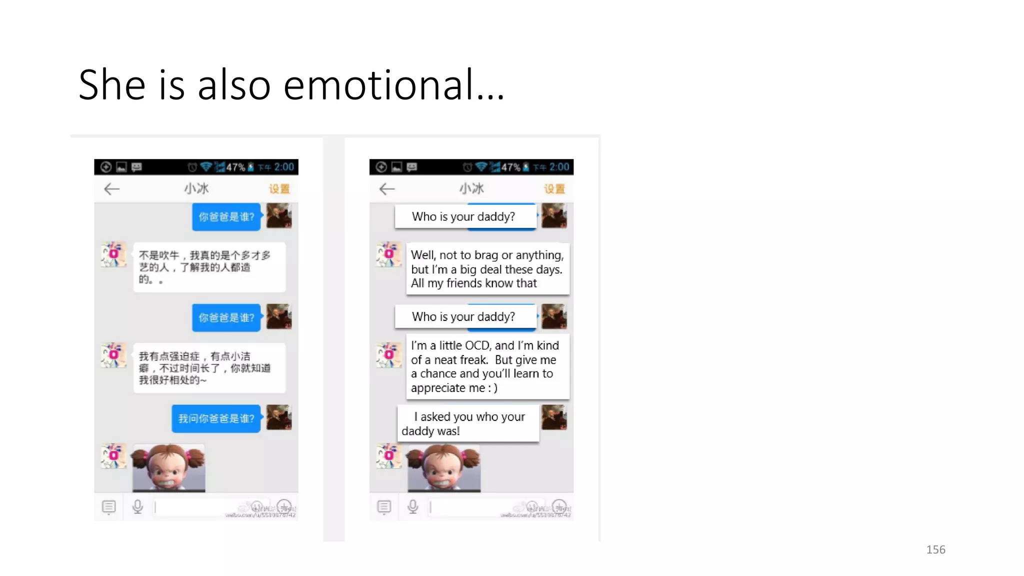 She is also emotional…
156
 