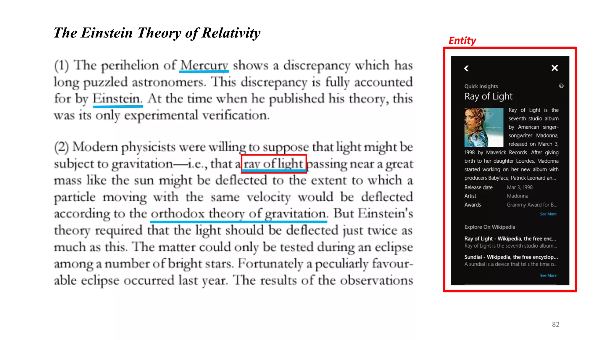 Entity
The Einstein Theory of Relativity
82
 