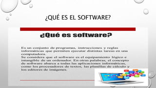 ¿QUÉ ES EL SOFTWARE?
 