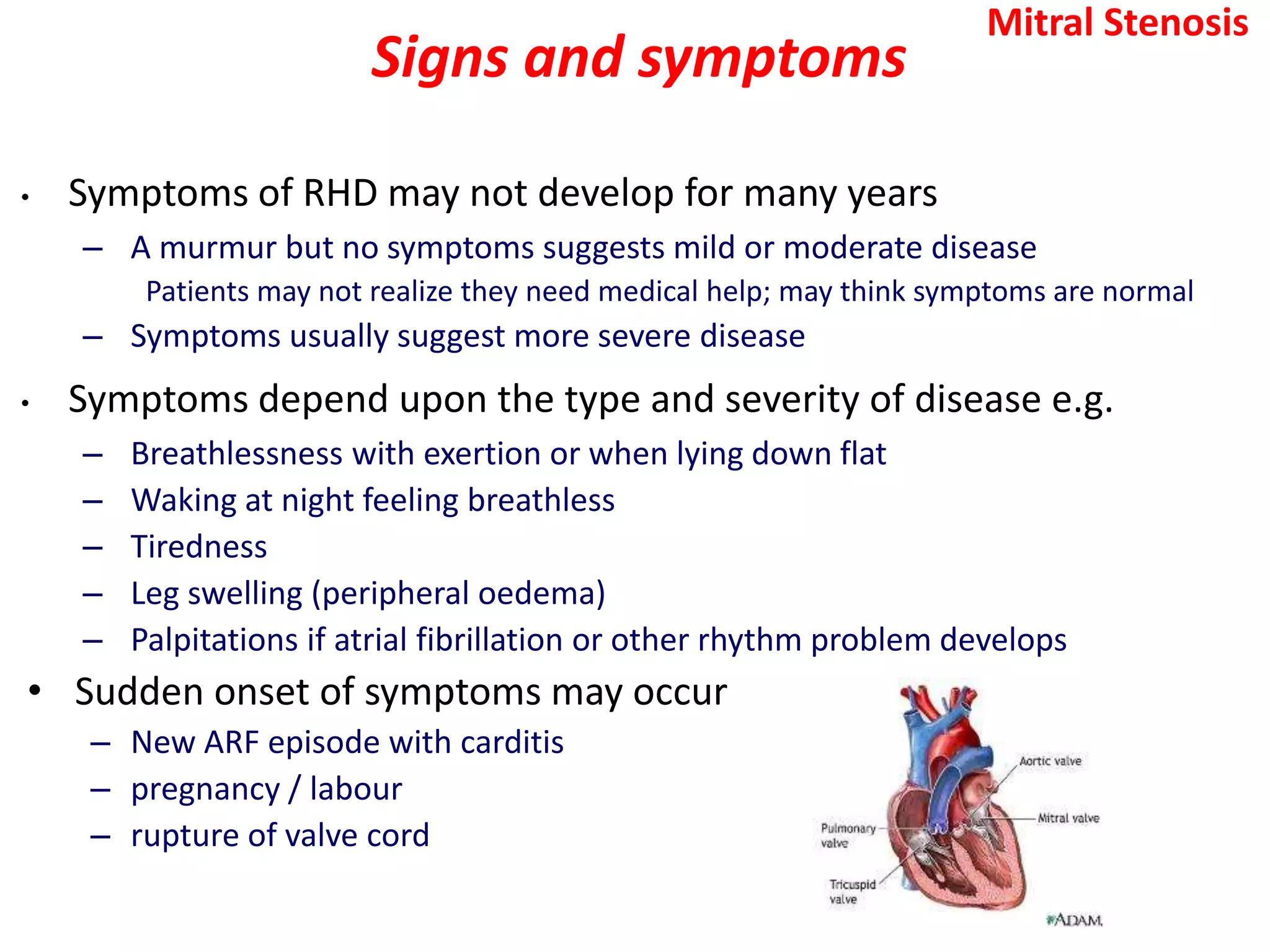 Rhd Swelling Mitral stenosis for post graduates | PPSX