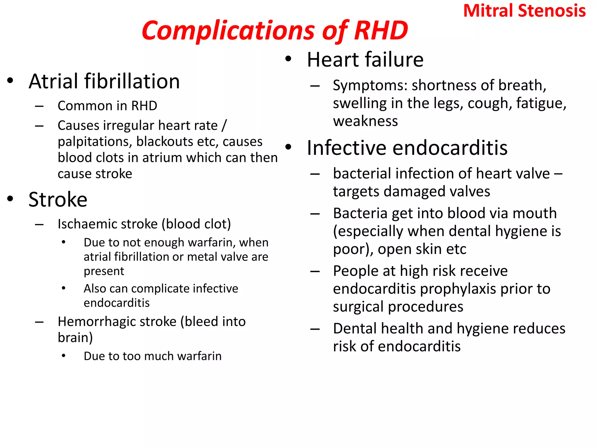 Rhd Swelling Mitral stenosis for post graduates | PPSX