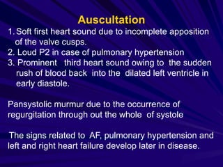 Mitral Valvular Disease - Mitral Stenosis, Regurgitation | PPTX