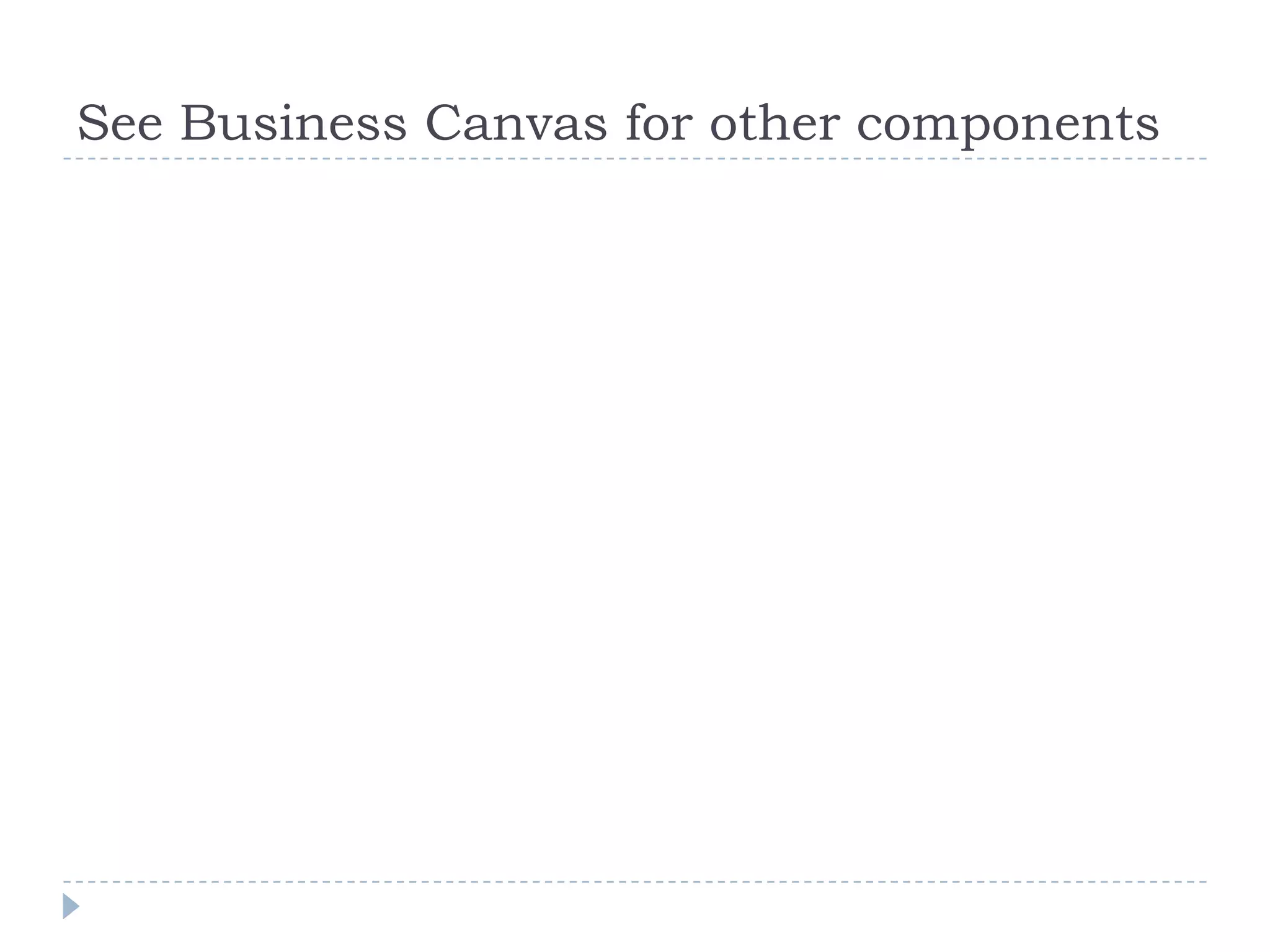 See Business Canvas for other components
 