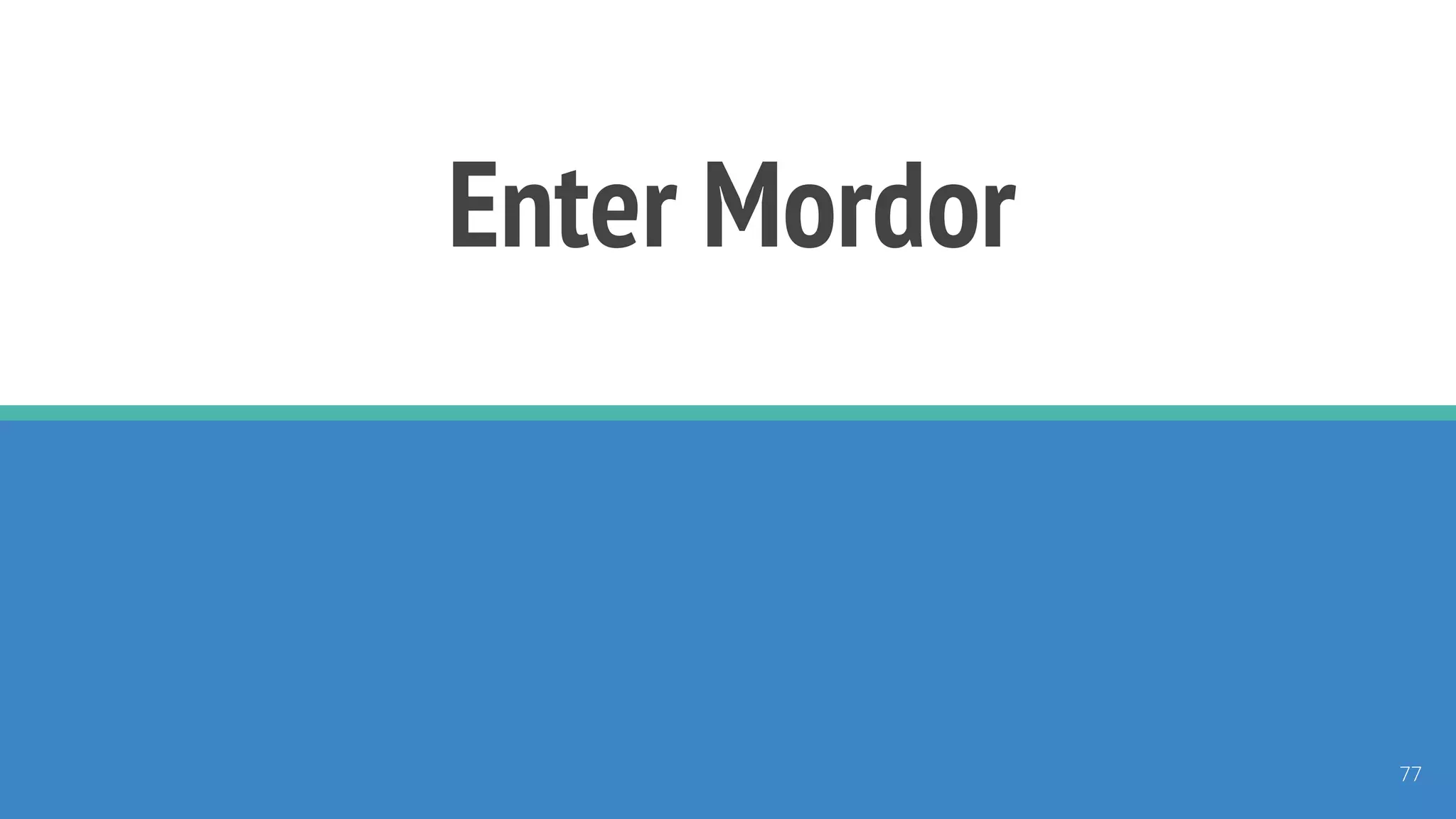 Enter Mordor
77
 