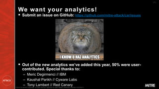 MITRE ATT&CKcon 2.0: ATT&CK Updates - Cyber Analytics Repository (CAR ...