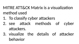Comprehensive Overview of the MITRE ATT&CK Framework for Cybersecurity ...