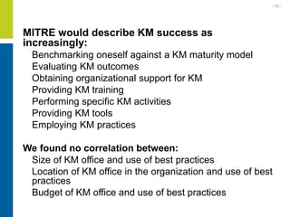 MITRE KM Study | PDF
