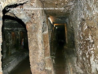 L’ambiente è completamente scavato nel tufo
 