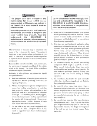 Mitsubishi FD40KL Forklift Trucks Service Repair Manual SNF19C-50001-UP.pdf