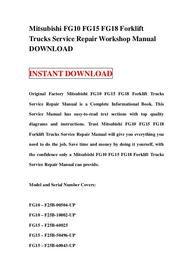 Komatsu fg15 forklift service manual pdf