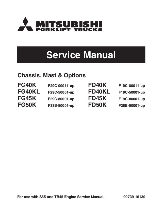Mitsubishi Fg40 Kl Forklift Trucks Service Repair Manual Sn F29c 5000