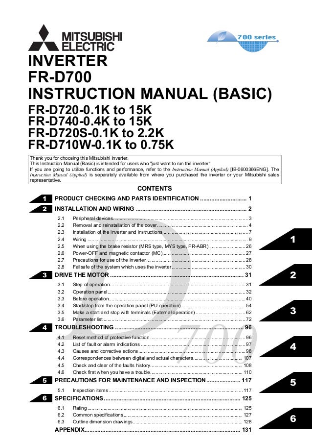 Mitsubishi Inverter Fr D700 Instruction Manual Basic Dienhathe Vn Mitsubishi Inverter Fr D700 Instruction Manual Basic Dienhathe Vn