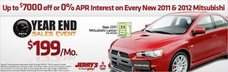 Mitsubishi 2011 and 2012 Special Year End Sales Event!