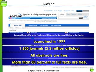 J-STAGE - growing journal collection and its role | PPT