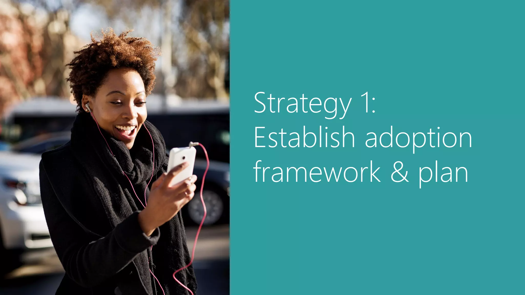Strategy 1:
Establish adoption
framework & plan
 