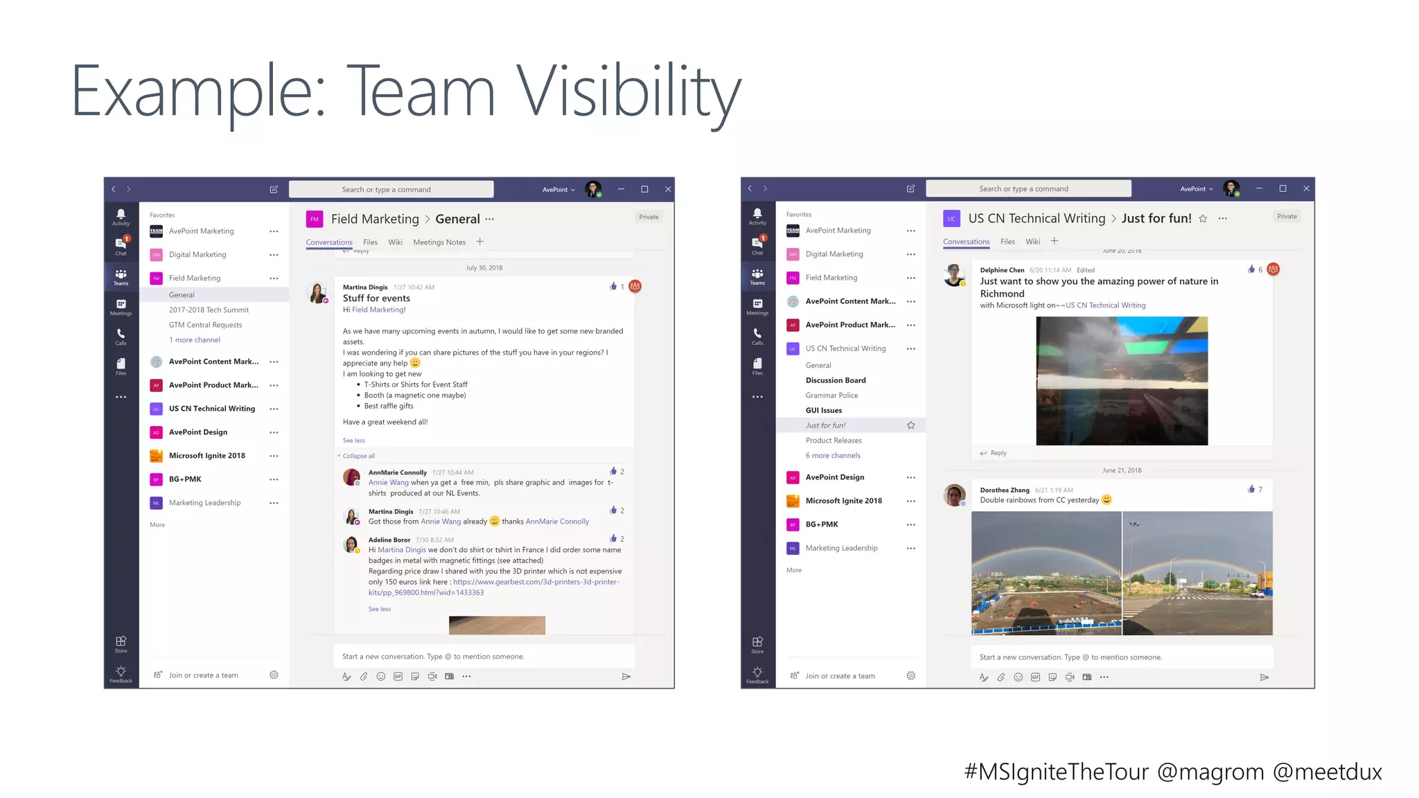 Example: Team Visibility
 
