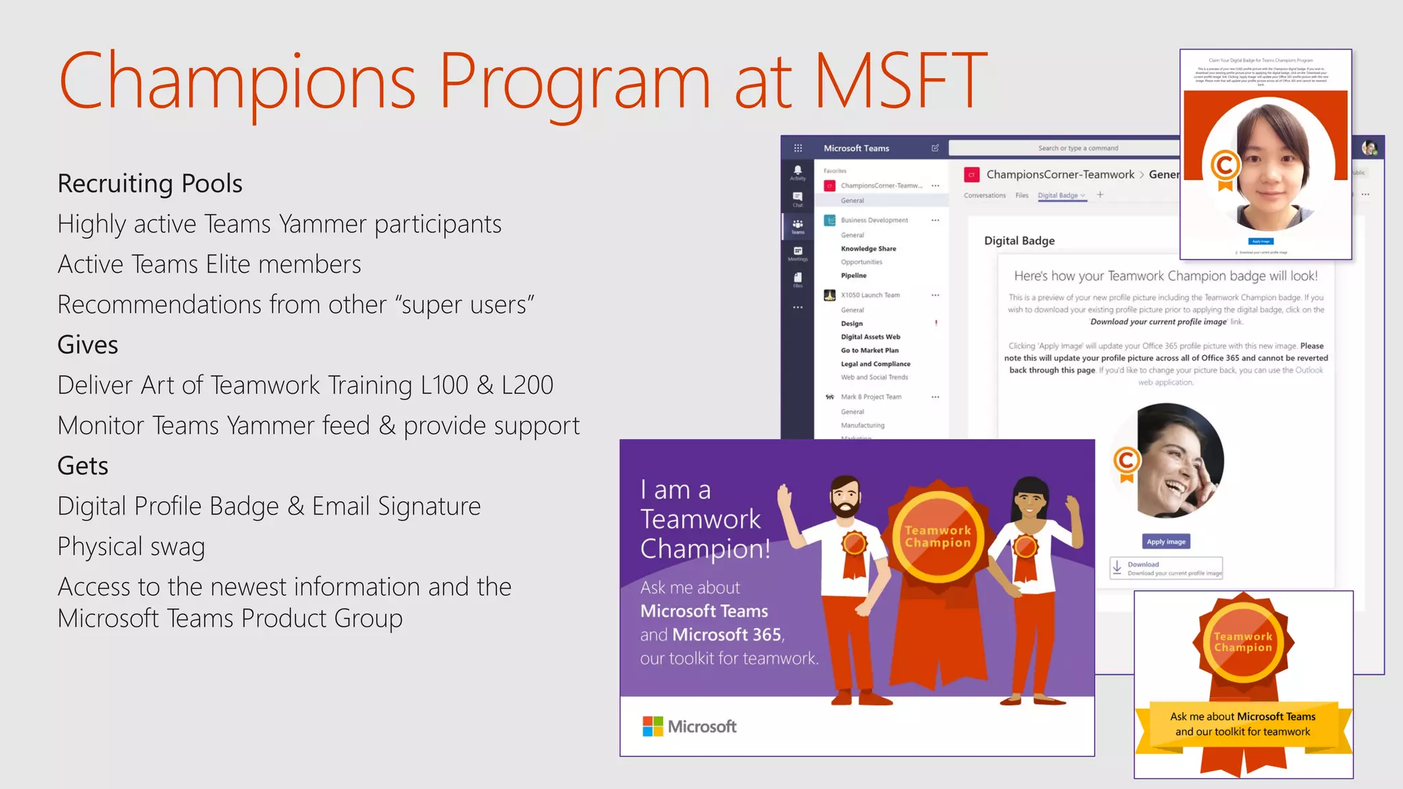 Champions Program at MSFT
 