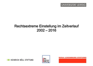 !
Rechtsextreme Einstellung im Zeitverlauf
2002 – 2016
 