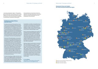 6 7Mittelstand-Digital – IKT-Anwendungen in der Wirtschaft Mittelstand-Digital – IKT-Anwendungen in der Wirtschaft
Mit Mittelstand-Digital Effizienz-
potenziale nutzen
Die Stärke der deutschen Wirtschaft beruht nicht
zuletzt auf der herausragenden Bedeutung und der
Innovationskraft mittelständischer Unternehmen.
Viele KMU haben sich zu wichtigen Know-how-Trä-
gern entwickelt, die in verschiedenen Branchen wie
z. B. dem Maschinenbau, der Elektroindustrie, der
Medizin oder der Pharmazie eine hohe Wettbewerbs-
fähigkeit erlangt haben. Eine nicht unbeträchtliche
Zahl von KMU hat in ihrem Marktsegment sogar die
Rolle als Weltmarktführer übernommen. Daher ist es
nicht überraschend, dass rund 60 Prozent aller „Hid-
den Champions“ ihren Sitz in Deutschland haben.
Die deutsche Wirtschaftsstruktur ist international
viel beachtet und der Begriff Mittelstand ist fester
Bestandteil des angelsächsischen Sprachgebrauchs.
Die Bedingungen für KMU in Deutschland sind in
fast allen Bereichen besser als im EU-Durchschnitt.
Zu diesem Schluss kommt der Fortschrittsbericht
des „Small Business Acts“ (SBA), den die Europäische
Kommission jährlich erhebt, um den Status quo von
KMU in den EU-Mitgliedstaaten und die aktuellen
Entwicklungstrends vor dem Hintergrund unter-
schiedlicher nationalstaatlicher Fördermaßnahmen
zu bewerten. Demnach erfolgte mit Beginn der
Finanzkrise 2008 bei den KMU der meisten anderen
EU-Länder ein beträchtlicher Einbruch bei der Pro-
duktivität, während sich in Deutschland zeitgleich
der Aufwärtstrend fortsetzte.
Um diese Entwicklung zu festigen und weiter auszu-
bauen, ist eine Digitalisierung der Geschäftsprozesse
durch moderne IKT erforderlich. Durch neue Soft-
ware-Lösungen, Internetanwendungen und standar-
disierte eBusiness-Prozesse können KMU vorhan-
dene Effizienzpotenziale und vielfältige innovative
Geschäftsfelder erschließen. Arbeitsabläufe können
automatisiert und vereinfacht, die Transaktionskos-
ten gesenkt und die Durchlaufzeiten in den Pro-
zessketten verringert werden. Außerdem kann die
Flexibilität am Markt und gerade auch im Umgang
mit den Kunden erheblich gesteigert werden.
Mit der zunehmenden Digitalisierung verändert sich
das Wettbewerbsumfeld grundlegend. Infolge der
Internationalisierung verschärft sich die Wettbe-
werbssituation und der Kosten- und Ertragsdruck
steigt. Derzeit setzen lediglich 40 Prozent der KMU
in Deutschland eBusiness-Lösungen zur Optimie-
rung ihrer Geschäftsprozesse ein. So ist für einen
Großteil der KMU der elektronische Austausch von
Bestellungen oder Rechnungen beispielsweise noch
keine Selbstverständlichkeit.
Mittelstand-Digital unterstützt daher Unternehmen
dabei, ihre Kompetenzen im IT-Bereich zu verbes-
sern und ihre Wettbewerbsfähigkeit zu steigern.
Über 180 Unternehmen, Forschungseinrichtungen,
Logistik- und Technologiezentren sind bei Mittel-
stand- Digital zu diesem Zweck aktiv. Sie arbeiten in
interdisziplinären Teams zusammen an vorbildhaf-
ten Lösungen und stehen bereit, ihr Wissen und ihre
Erfahrungen an interessierte Anwender weiterzuge-
ben. Bei dieser Aufgabe erhalten sie Unterstützung
von den eBusiness-Lotsen, deren Aufgabe es u. a.
ist, dieses Wissen aufzugreifen und in die Regionen
hineinzutragen.
Dr. Franz Büllingen
Abteilungsleiter „Kommunikation und Innovation“
bei WIK-Consult und Leiter Begleitforschung
schwerpunkt „Mittelstand- Digital – IKT-Anwendun-
gen in der Wirtschaft“ unter Leitung von WIK-Consult
begleitet und evaluiert die Förderinitiativen, sorgt für
den Austausch sowie die Vernetzung der Förderprojek-
te untereinander, eine effiziente Umsetzung der
Fördermaßnahmen und den breiten Transfer der
Ergebnisse in den Markt. Administrativ und fachlich
werden die einzelnen Förderprojekte durch den
Projektträger im DLR unterstützt.
eBusiness-Lotsen der Förderinitiative eKompetenz-Netzwerk
Projekte der Förderinitiative Usability
Projekte der Förderinitiative eStandards
SMART SC
UseTree
HALLO SME
KUM
Usability Inside
UIG (Mannheim)
CUBES (Siegen)
Simply usable (Sankt Augustin)
PIC (Essen)
KompUEterchen4KMU (Karlsruhe)
uSelect DMS
PROKETTA
GESINE (Bayreuth)
FLEXS
(München)
MAC4U
MasterCraft
E-Docs (Frankfurt)
ForstInVoice (Groß-Umstadt)
Standard eCG (Krefeld)
eBauen
(Bochum)
eBEn
Darmstadt
Gießen
Kaiserslautern
Stuttgart
Saarbrücken
Weingarten
Augsburg
Freilassing
Regensburg
Nürnberg
Würzburg
Hof
Ilmenau
Chemnitz
Dresden
Cottbus
Leipzig
Frankfurt
(Oder)
Brandenburg a.d.H.
Potsdam
Magdeburg
Hannover
Lübeck
Schwerin
Neubrandenburg
Berlin
Hamburg
Bremen
Lingen
Osnabrück
Münster
Paderborn
Dortmund
Iserlohn
Aachen
Koblenz
Kiel
Köln
eBusiness-Lotsen der Förderinitiative eKompetenz-Netzwerk
Projekte der Förderinitiative Usability
Projekte der Förderinitiative eStandards
SMART SC
UseTree
HALLO SME
KUM
Usability Inside
UIG (Mannheim)
CUBES (Siegen)
Simply usable (Sankt Augustin)
PIC (Essen)
KompUEterchen4KMU (Karlsruhe)
uSelect DMS
PROKETTA
GESINE (Bayreuth)
FLEXS
(München)
MAC4U
MasterCraft
E-Docs (Frankfurt)
ForstInVoice (Groß-Umstadt)
Standard eCG (Krefeld)
eBauen
(Bochum)
eBEn
Darmstadt
Gießen
Kaiserslautern
Stuttgart
Saarbrücken
Weingarten
Augsburg
Freilassing
Regensburg
Nürnberg
Würzburg
Hof
Ilmenau
Chemnitz
Dresden
Cottbus
Leipzig
Frankfurt
(Oder)
Brandenburg a.d.H.
Potsdam
Magdeburg
Hannover
Lübeck
Schwerin
Neubrandenburg
Berlin
Hamburg
Bremen
Lingen
Osnabrück
Münster
Paderborn
Dortmund
Iserlohn
Aachen
Koblenz
Kiel
Köln
Bundesweite Präsenz der Projekte
des Förderschwerpunkts Mittelstand-Digital
 