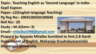 English Language Teaching Ppt English Language Teaching Ppt