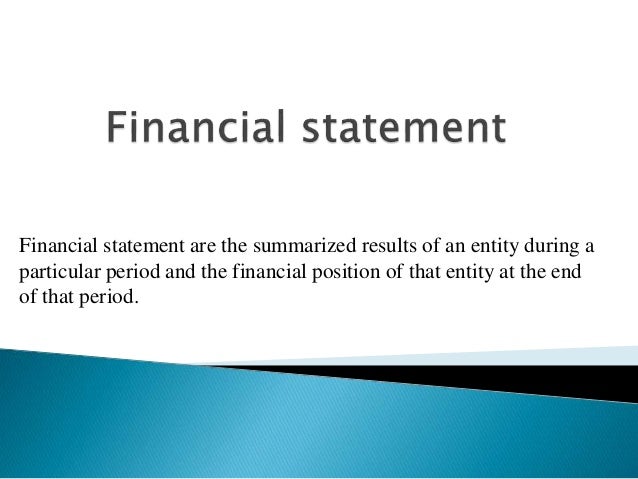 Elements Of Financial Statement