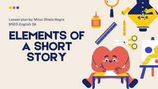 ELEMENTS OF
A SHORT
STORY
Lesson plan by: Mitus Shiela Nogra
BSED-English 3A
 