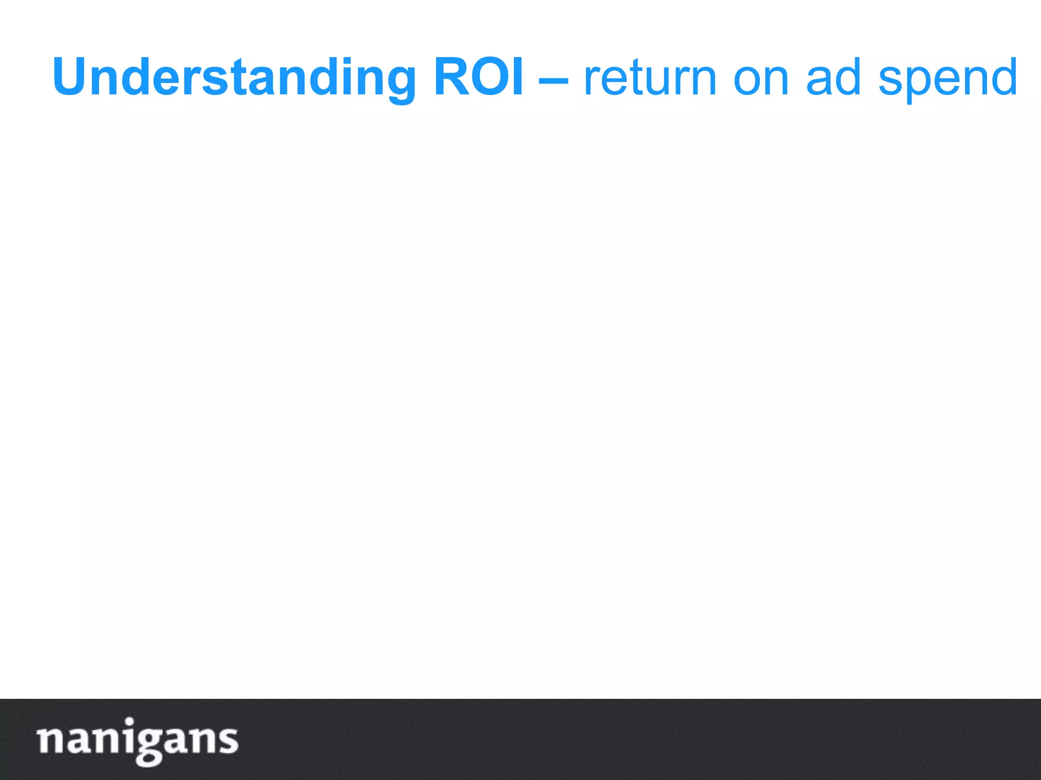 Understanding ROI – return on ad spend
 