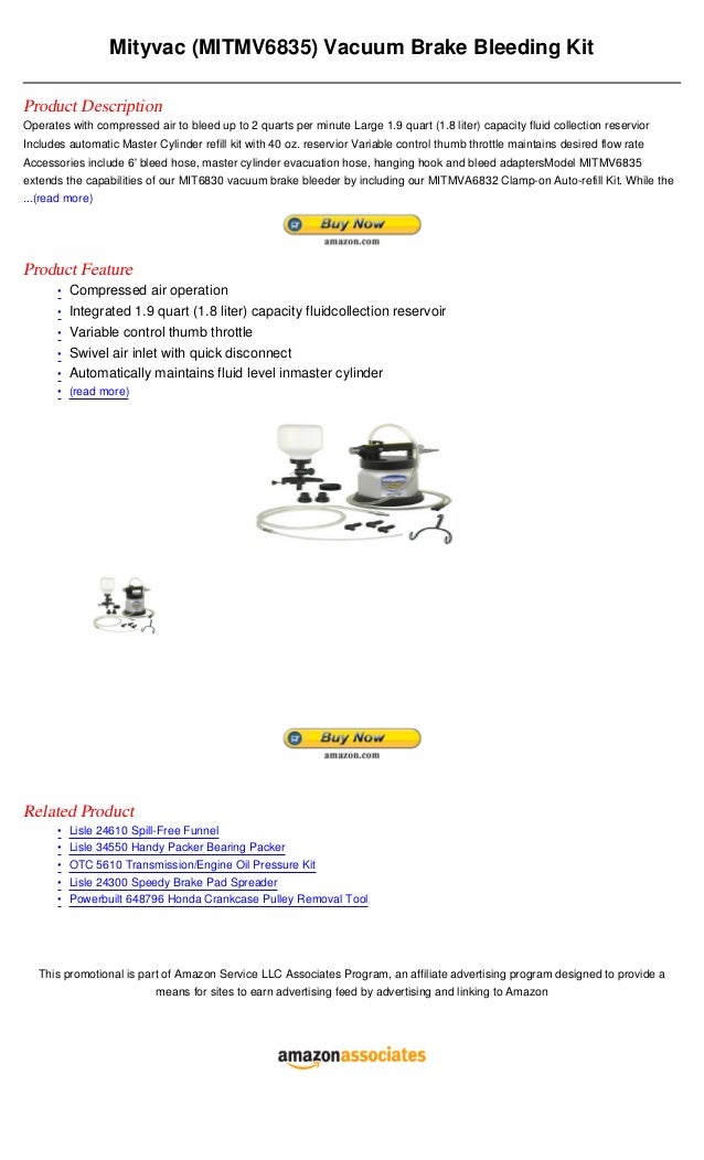Mityvac (mitmv6835) vacuum brake bleeding kit