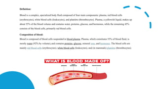 Composition and characteristics of blood | PPTX