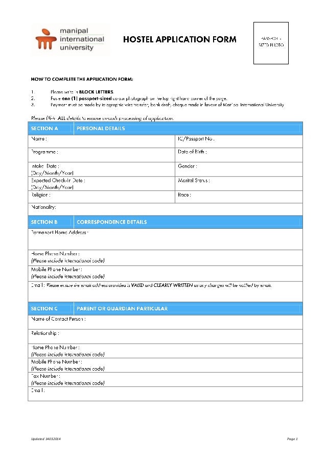 hostel form application apartment miu anggerik slideshare