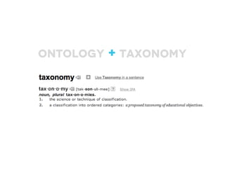 Ontology + taxonomy
 