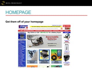 HOMEPAGE
Get them off of your homepage
 