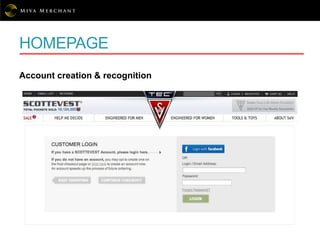 HOMEPAGE
Account creation & recognition
 