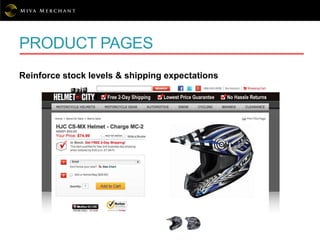 PRODUCT PAGES
Reinforce stock levels & shipping expectations
 