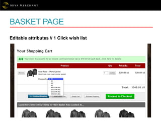 BASKET PAGE
Editable attributes // 1 Click wish list
 