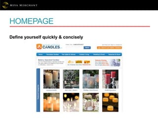 HOMEPAGE
Define yourself quickly & concisely
 