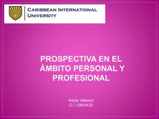 PROSPECTIVA EN EL
ÁMBITO PERSONAL Y
PROFESIONAL
Keyla Velasco
C.I 15843432
 