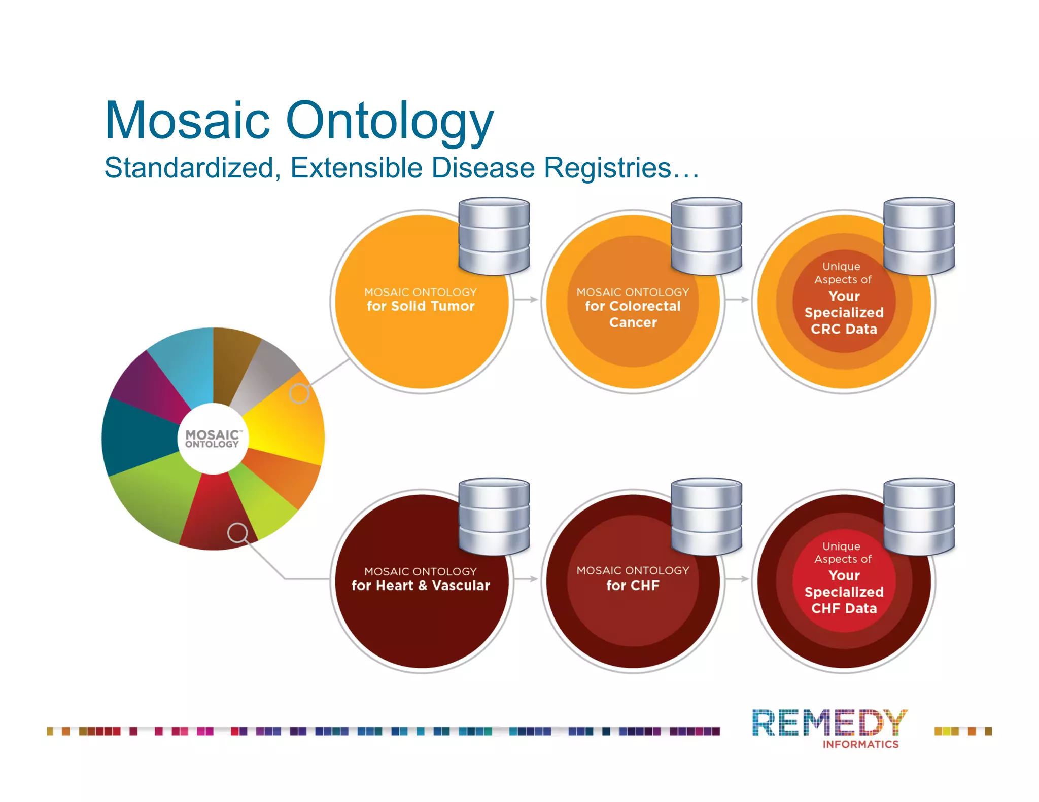 Mosaic Ontology
Standardized, Extensible Disease Registries…
 